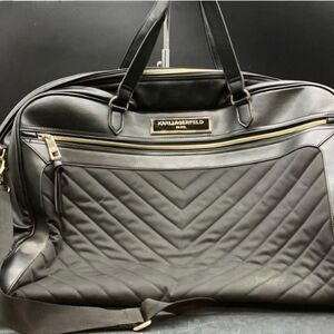 Karl Lagerfeld leather chevron duffel bag from Paris